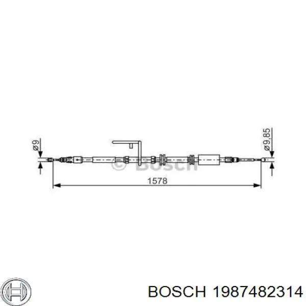 Трос стоянкового гальма задній лівий Bosch 1987482314 ціна, від 16.00 USD