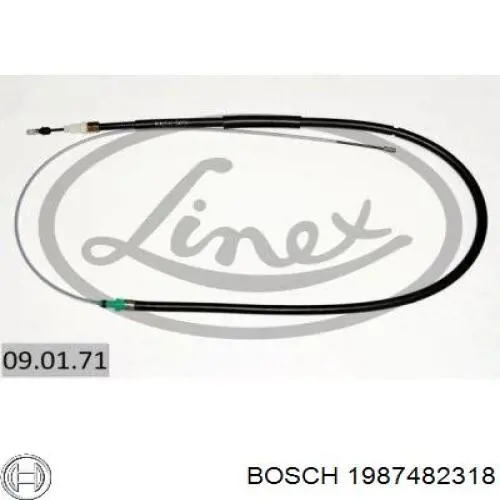 Трос ручного гальма задній, правий/лівий Bosch 1987482318 ціна, від 15.42 USD