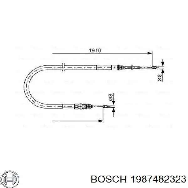 Купити 1987482323 Bosch Трос ручного гальма задній, правий/лівий