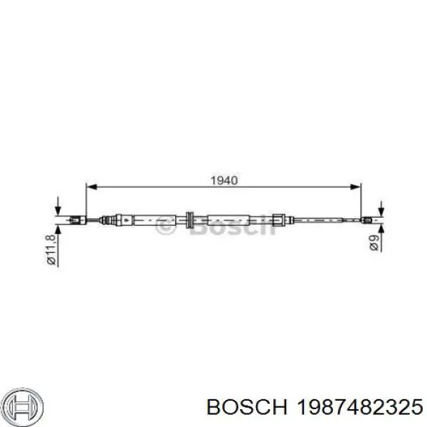 Трос ручного гальма задній, правий/лівий Bosch 1987482325 ціна, від 20.18 USD