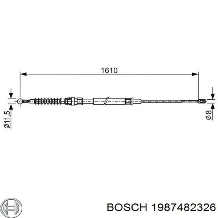 Трос ручного гальма задній, правий/лівий Bosch 1987482326 ціна, від 1.22 USD