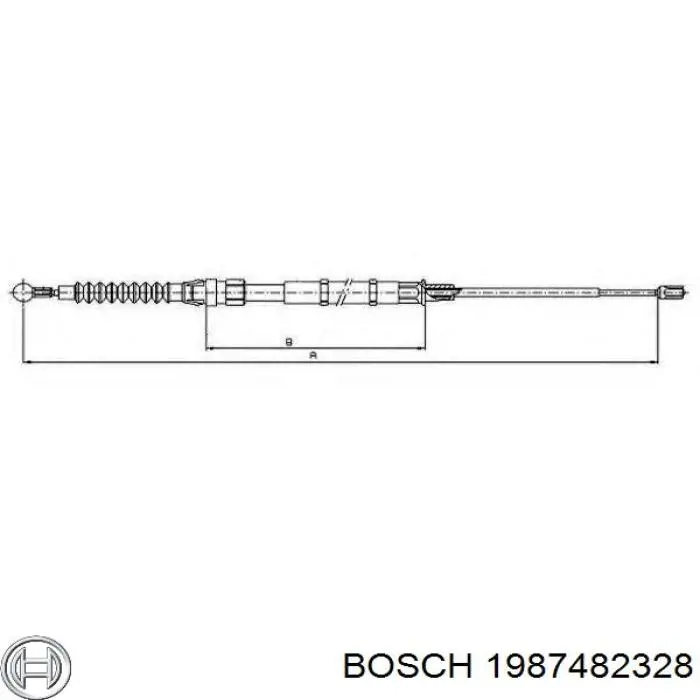 Трос ручного гальма задній, правий/лівий Bosch 1987482328 ціна, від 16.53 USD