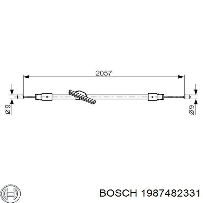 1987482331 Bosch трос ручного гальма передній