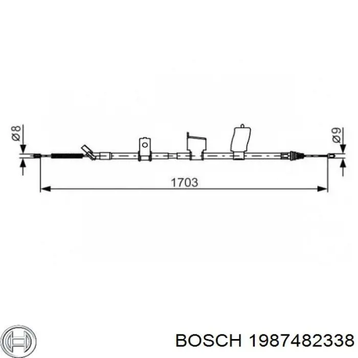 1987482338 Bosch трос ручного гальма задній, лівий