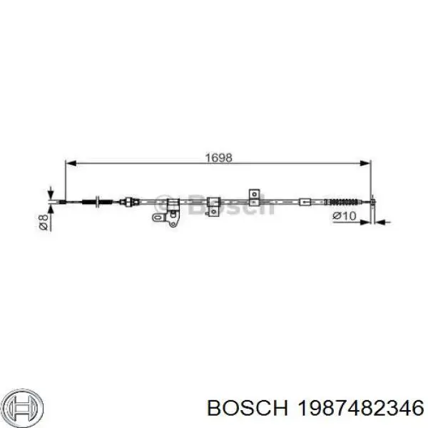 Трос стоянкового гальма задній правий Bosch 1987482346 ціна, від 21.96 USD