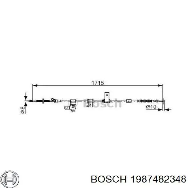 Трос стоянкового гальма задній правий Bosch 1987482348 ціна, від 25.11 USD