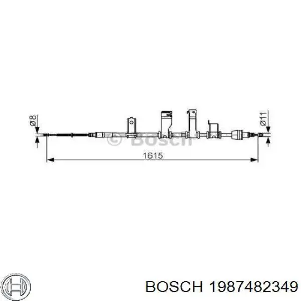 Купити 1987482349 Bosch Трос ручного гальма задній, лівий