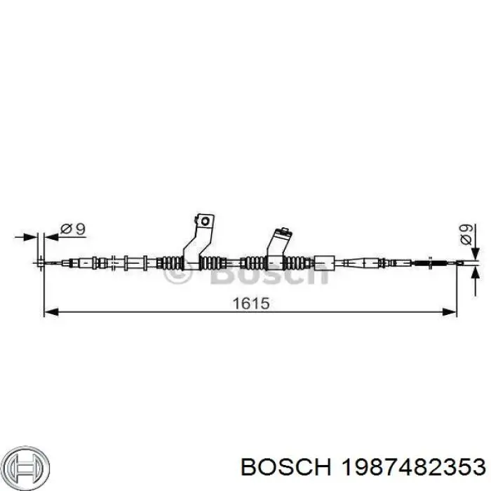Купити 1987482353 Bosch Трос ручного гальма задній, лівий