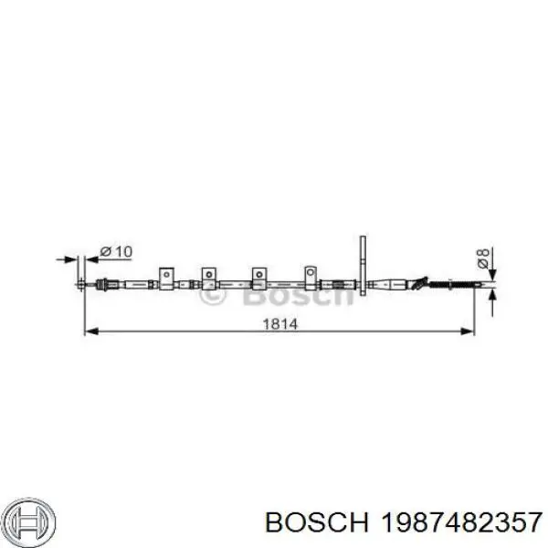1987482357 Bosch Трос ручника задній лівий