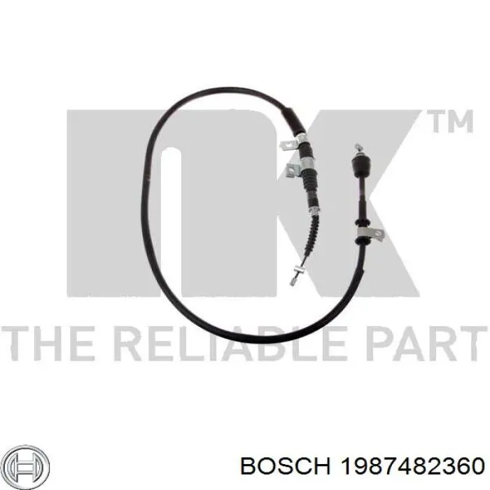 1987482360 Bosch трос ручного гальма задній, правий