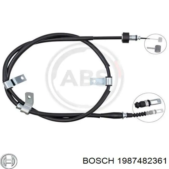 1987482361 Bosch Трос ручного гальма задній, лівий