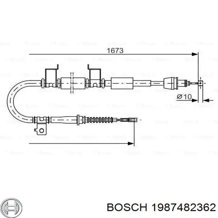Купити 1987482362 Bosch Трос ручного гальма задній, правий