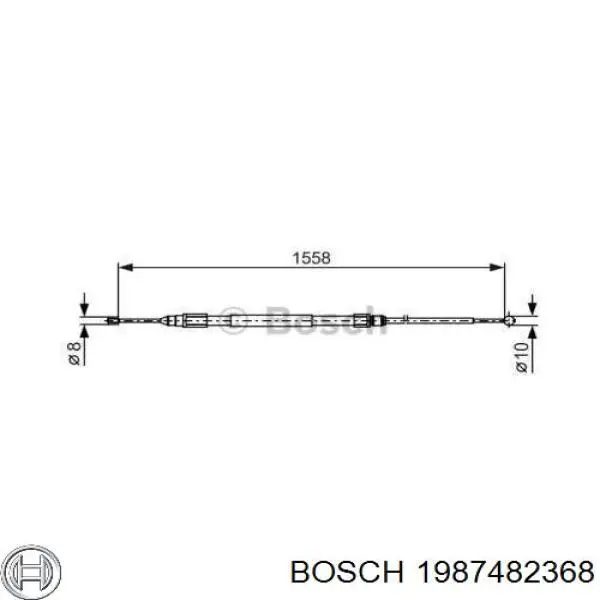 Купити 1987482368 Bosch Трос ручного гальма задній, правий/лівий