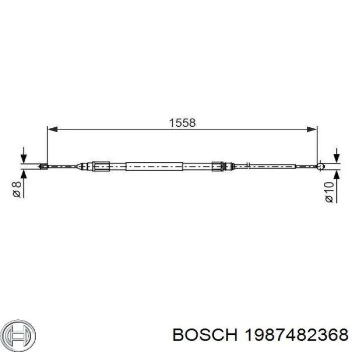 1987482368 Bosch трос ручного гальма задній, правий/лівий