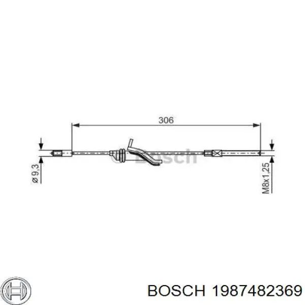Трос стоянкового гальма передній Bosch 1987482369 ціна, від 7.40 USD