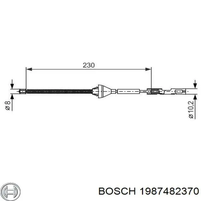1987482370 Bosch трос ручного гальма задній, правий/лівий