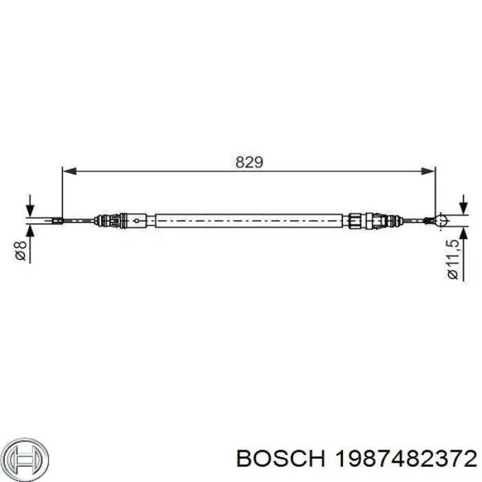 Купити 1987482372 Bosch Трос ручного гальма задній, правий/лівий