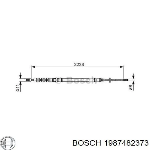 Трос ручного гальма задній, правий/лівий Bosch 1987482373 ціна, від 15.64 USD