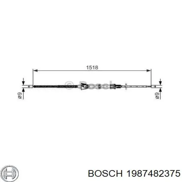 Трос ручного гальма задній, правий/лівий Bosch 1987482375 ціна, від 13.10 USD