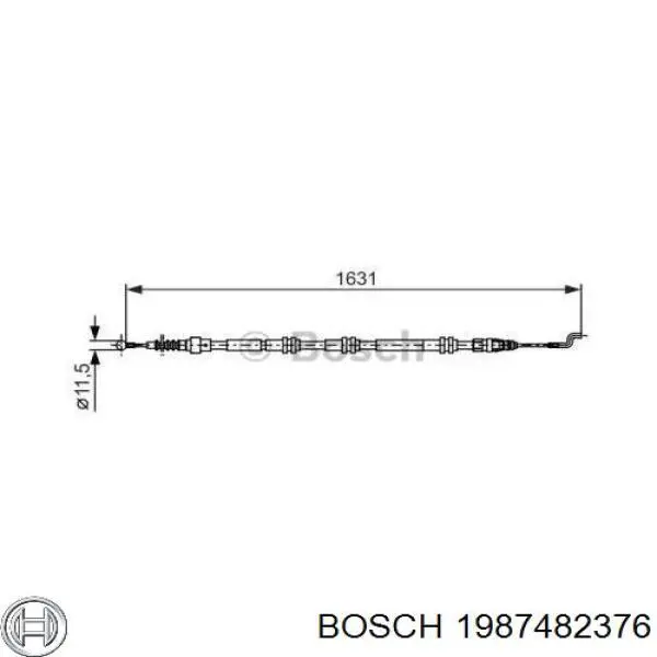 Купити 1987482376 Bosch Трос ручного гальма задній, правий/лівий