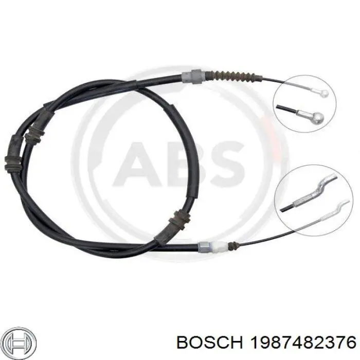 1987482376 Bosch трос ручного гальма задній, правий/лівий