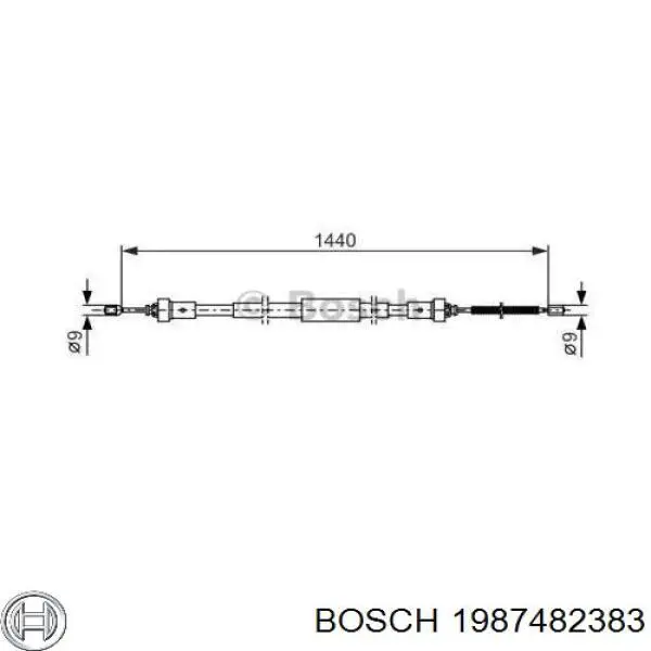1987482383 Bosch Трос ручника задній лівий
