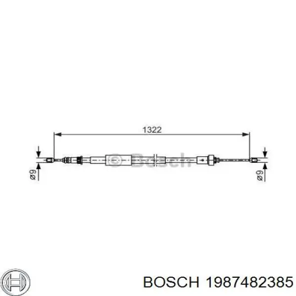 Купити 1987482385 Bosch Трос ручного гальма задній, лівий