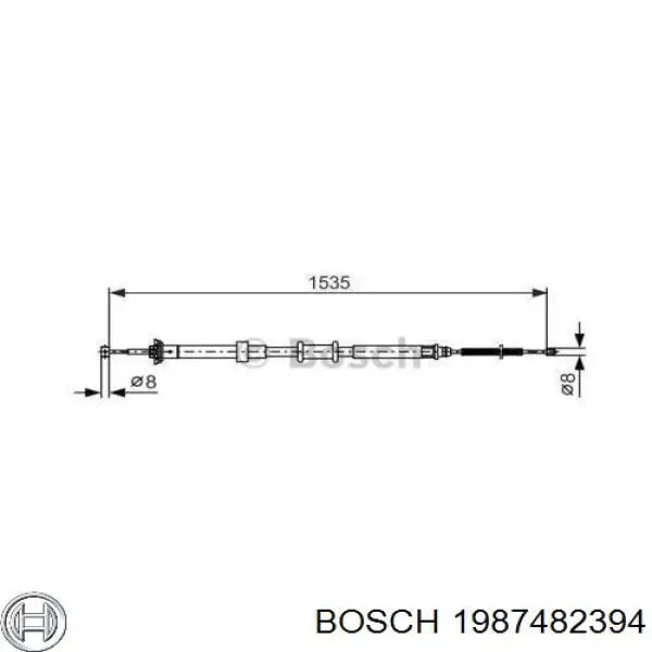 1987482394 Bosch Трос ручника задній лівий