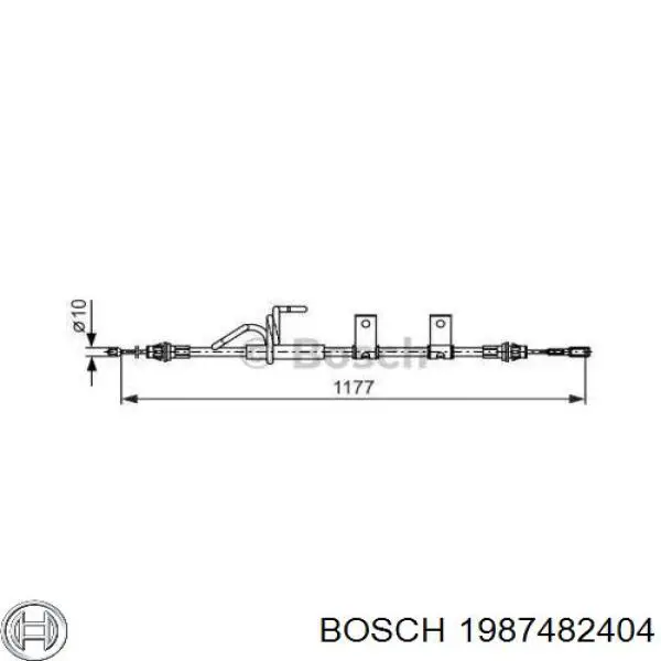 Купити 1987482404 Bosch Трос ручного гальма задній, лівий