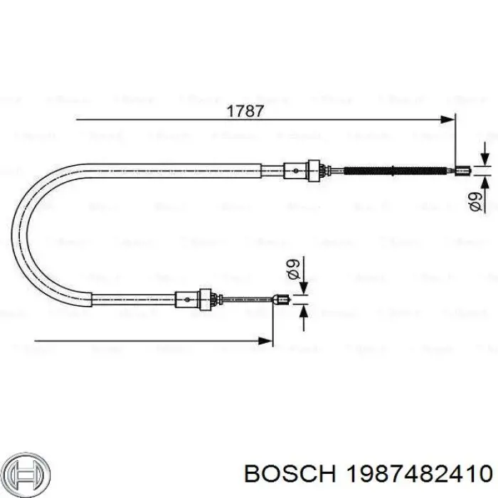 Трос ручного гальма задній, правий/лівий Bosch 1987482410 ціна, від 19.11 USD