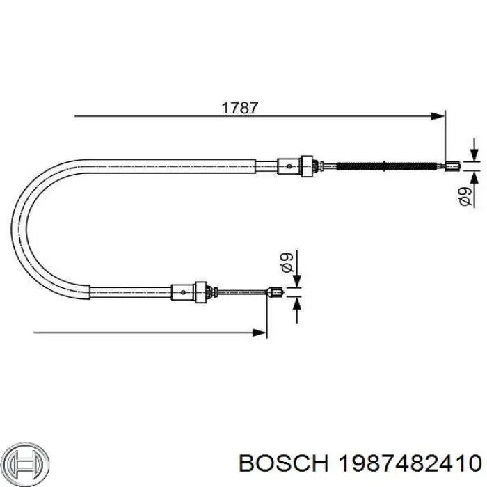 1987482410 Bosch трос ручного гальма задній, правий/лівий