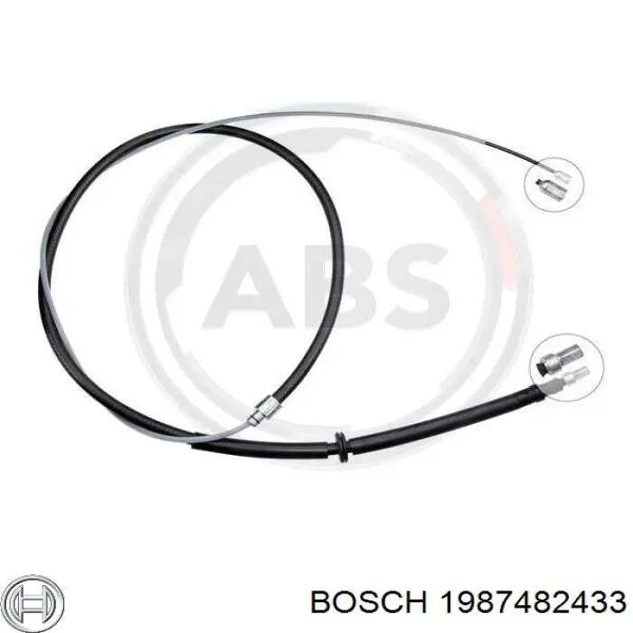 Купити 1987482433 Bosch Трос ручного гальма задній, правий/лівий
