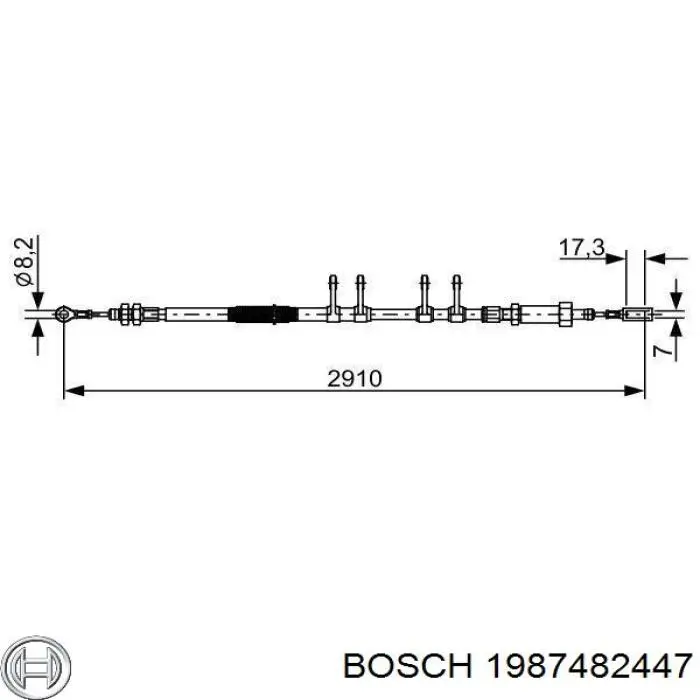 Трос ручного гальма передній 1987482447 Bosch