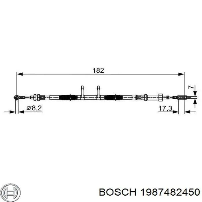 1987482450 Bosch Трос ручника передній