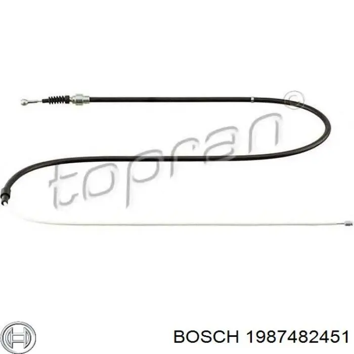 1987482451 Bosch Трос ручного гальма задній, правий/лівий