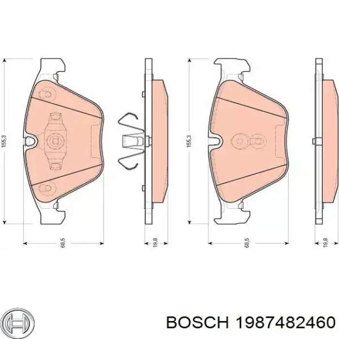 1987482460 Bosch трос ручного гальма передній
