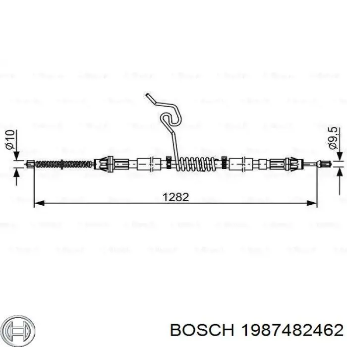 Купити 1987482462 Bosch Трос ручного гальма задній, правий