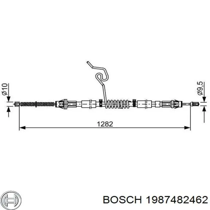 Трос ручного гальма задній, правий 1987482462 Bosch