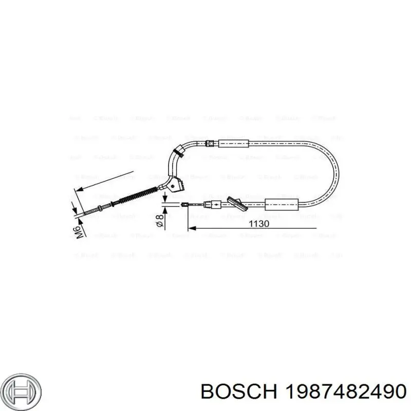 Трос ручника передній Bosch 1987482490