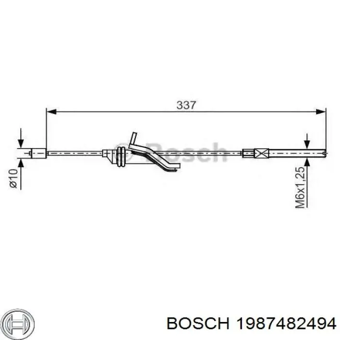 1987482494 Bosch трос ручного гальма задній, правий/лівий