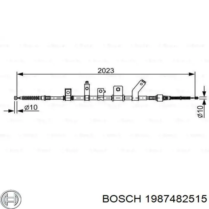 1987482515 Bosch Трос ручного гальма задній, лівий