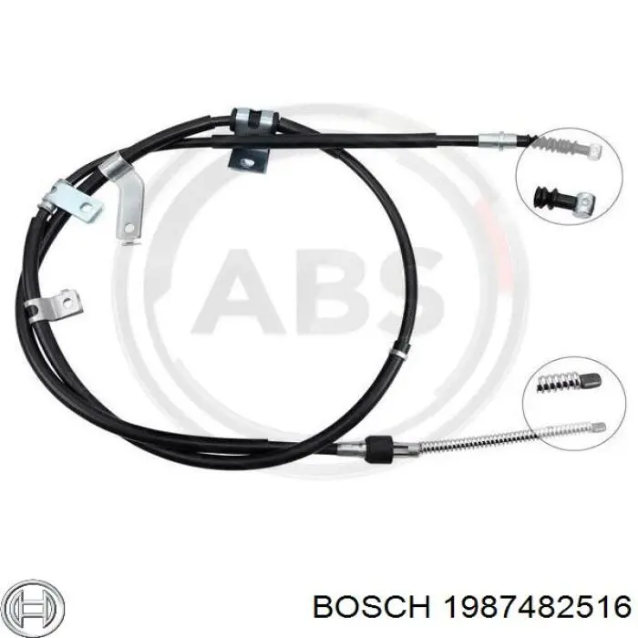 1987482516 Bosch Трос стоянкового гальма задній правий