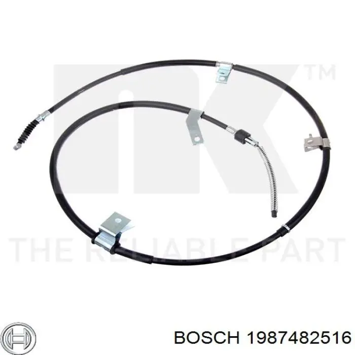 Трос ручного гальма задній, правий Bosch 1987482516 ціна, від 24.68 USD