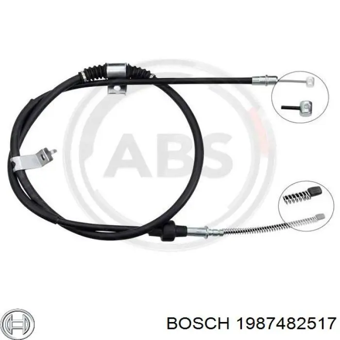 Трос стоянкового гальма задній лівий Bosch 1987482517 ціна, від 25.31 USD