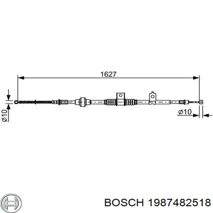 Трос стоянкового гальма задній правий Bosch 1987482518 ціна, від 25.34 USD