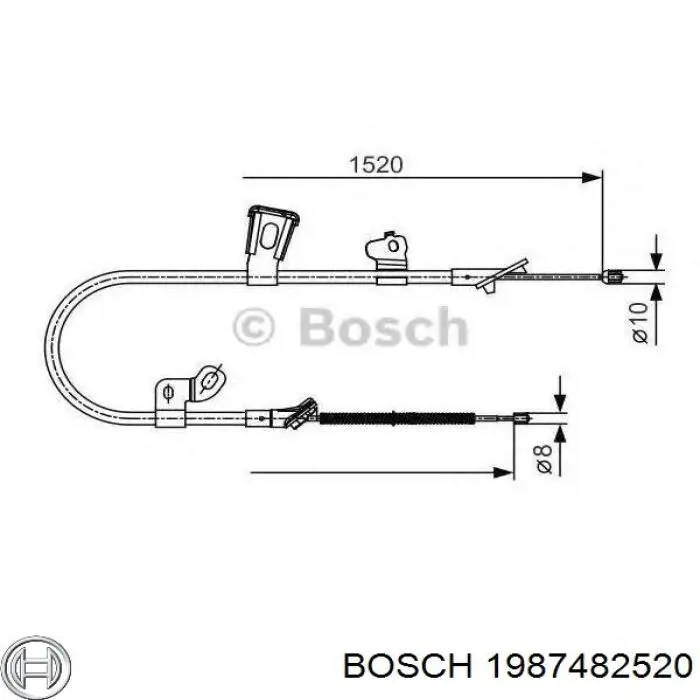 Купити 1987482520 Bosch Трос ручного гальма задній, лівий
