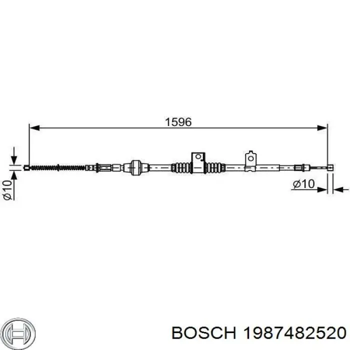 1987482520 Bosch трос ручного гальма задній, лівий
