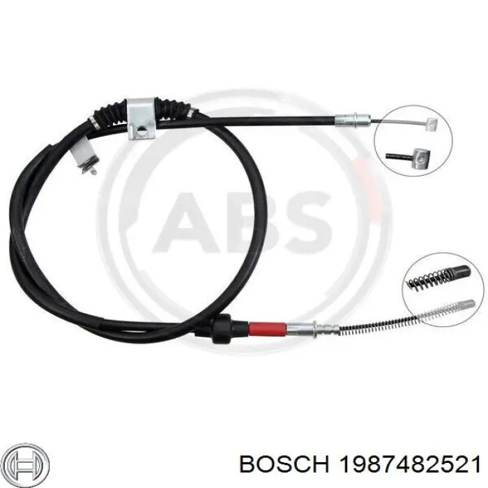 1987482521 Bosch Трос ручного гальма задній, правий