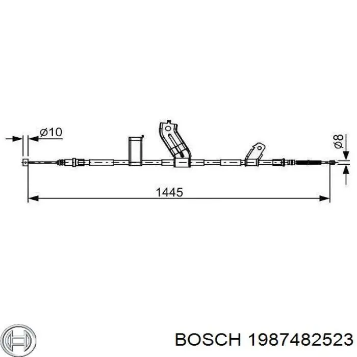 Трос ручного гальма задній, правий 1987482523 Bosch