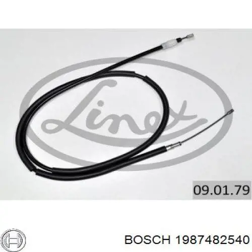 Трос стоянкового гальма задній лівий Bosch 1987482540 ціна, від 17.08 USD